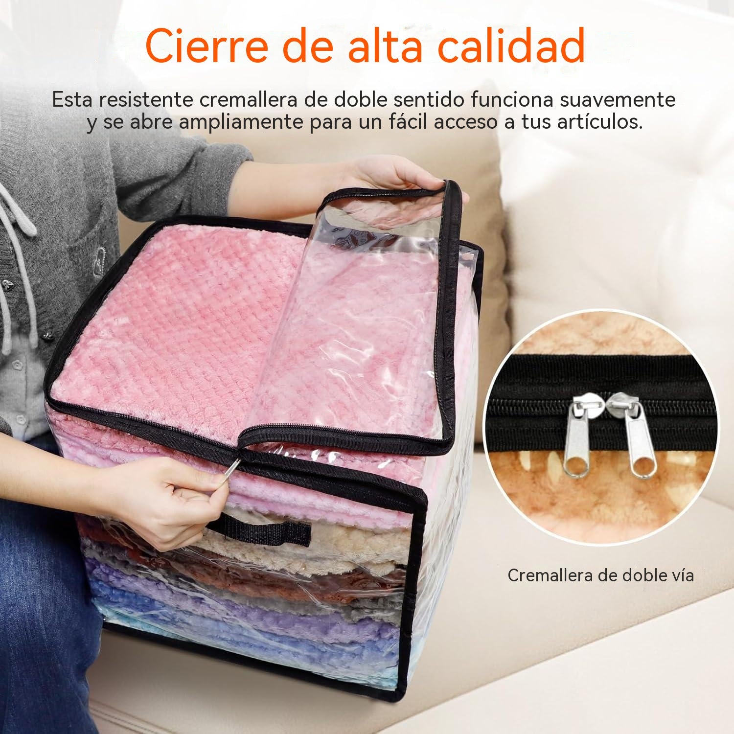 【3 piezas】🔥Oferta por tiempo limitado: 49% de descuento 📦Bolsa de almacenamiento de plástico transparente, grande, resistente y gruesa para ropa, mudanzas y almacenamiento