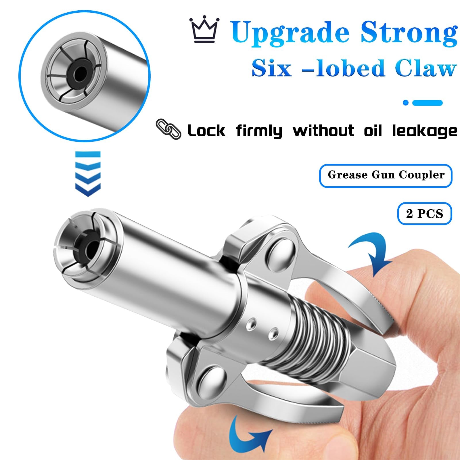 🧰💥🔥Juego de engrasadores de doble mango, pistola de engrase de aguja y cabezal plano M6M8M10mm