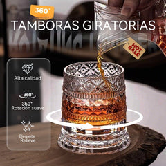 🥛💎Vaso de whisky giratorio 360°