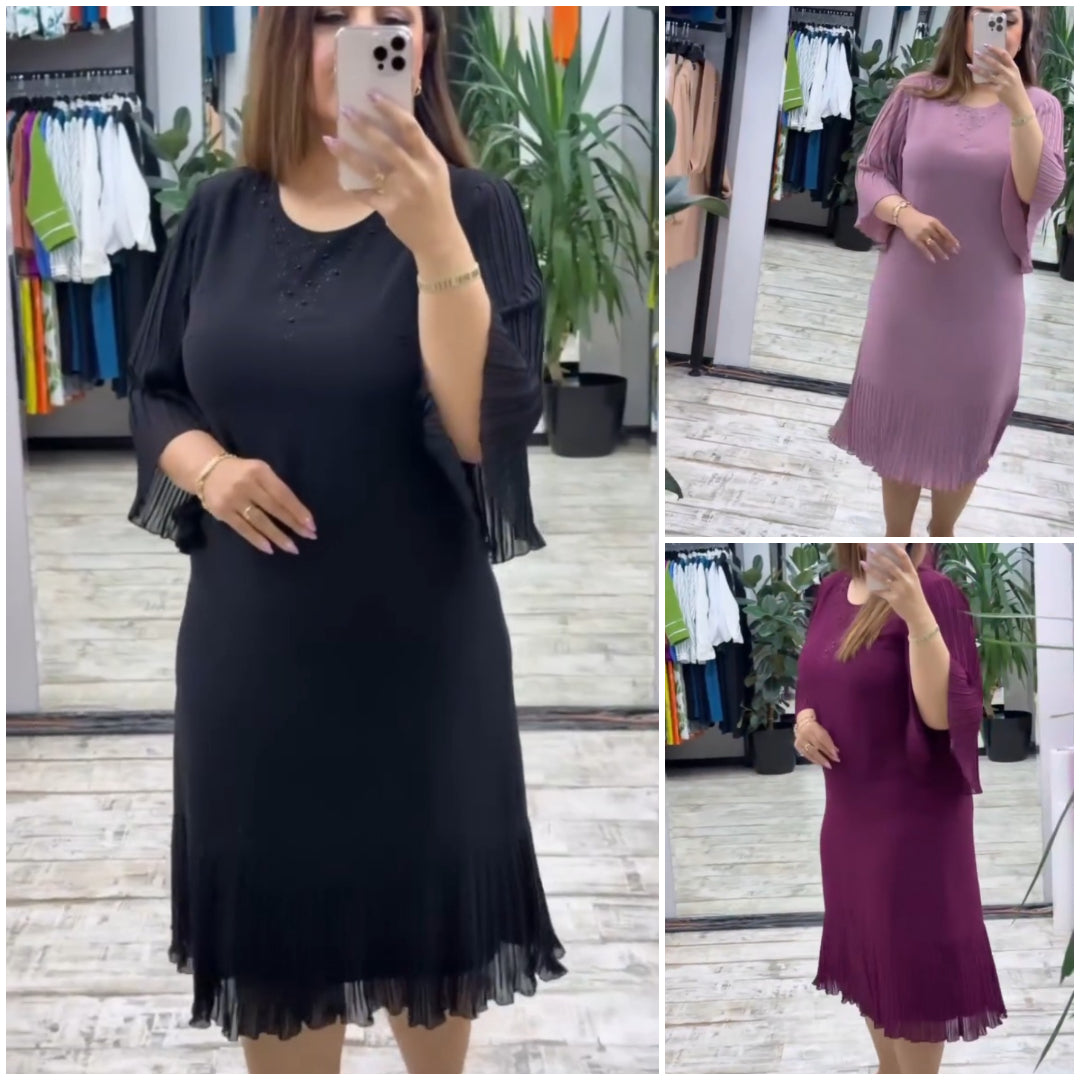 【🥇Super Value】(S-5XL) 💋 Vestido de gasa de alta calidad, color sólido