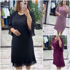 【🥇Super Value】(S-5XL) 💋 Vestido de gasa de alta calidad, color sólido