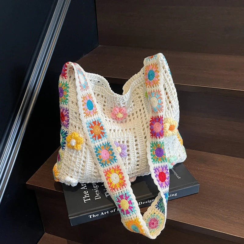 📢📢¡50% DE DESCUENTO! ⏰Bolso de hombro étnico de crochet para mujer