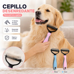 【Compre 1 y obtenga 1 gratis，2 piezas】Cepillo de doble cara para el aseo de mascotas y la eliminación de pelo