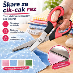✂️ Višenamjenske škare za rezanje s cik-cak oštricom – za tkaninu, papir i rukotvorine 🧵