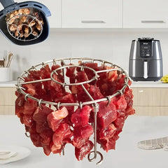 🍖🍗Parrilla de acero inoxidable 304 con 24 brochetas para horno freidora de aire|✨Parrilla de acero inoxidable para brochetas🍢