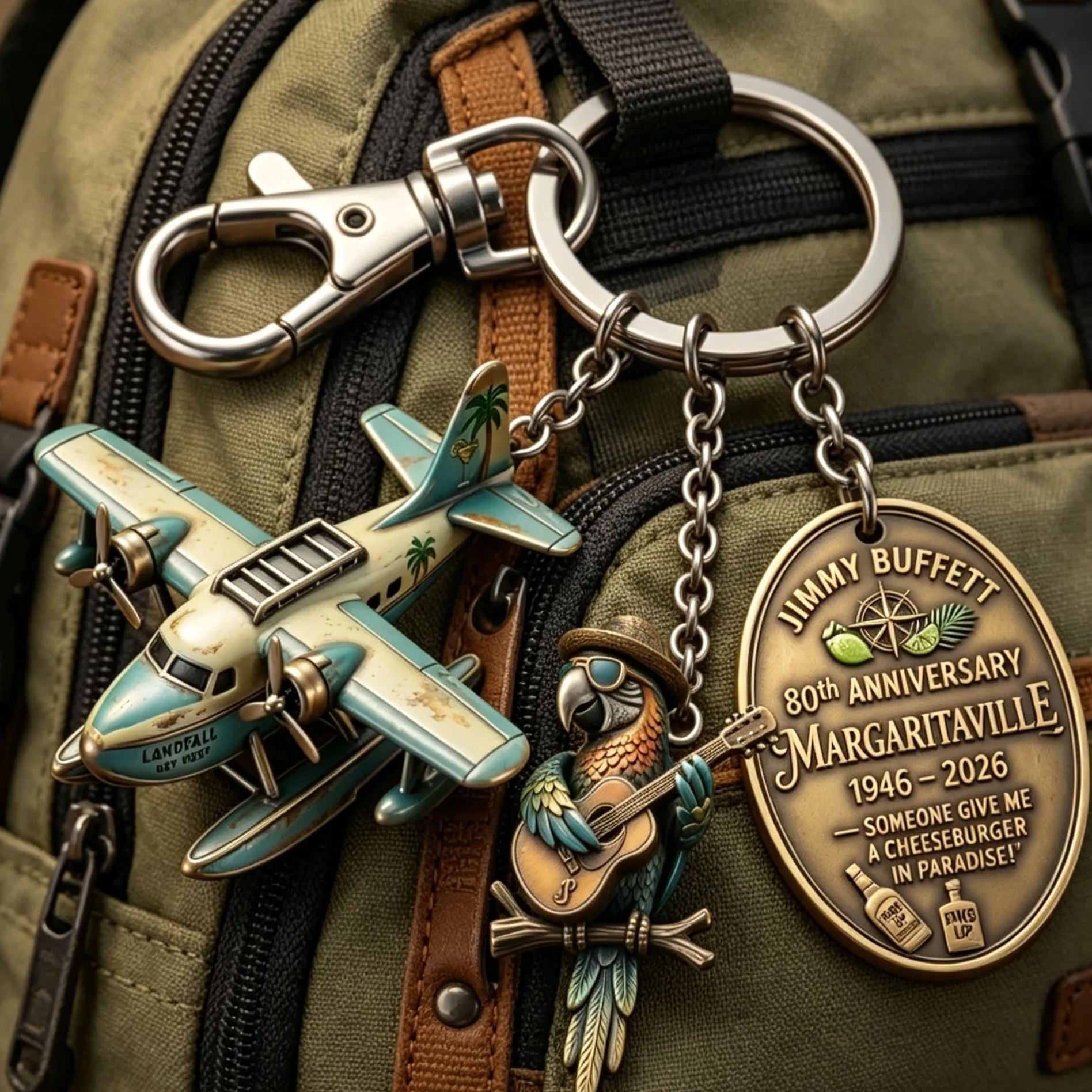 Llavero del 80.º aniversario de Margaritaville de Jimmy Buffett