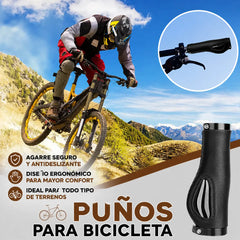 【¡AHORA CON UN 50% DE DESCUENTO!】1 par / 2 pares- Puños ergonómicos para manillar con apoyo para la palma de la mano: diseño de ala, doble bloqueo y TPR amortiguador.
