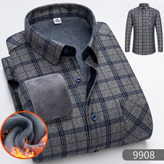 🔥✨【Compra uno, llévate otro gratis】👔【L-5XL】Camisa de manga larga de negocios cálida para otoño e invierno