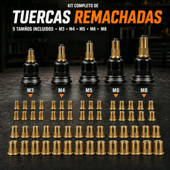 🔥 ÚLTIMO DÍA CON 50% DE DESCUENTO - 🔧 Kit completo para remaches roscados M3–M10 con taladro【55 unidades】