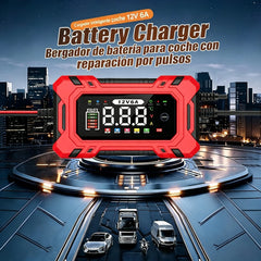 🔥🔋 Cargador de Batería Inteligente 12V 6A – Recarga Rápida y Reparación por Pulsos para Tu Coche ⚡🚗