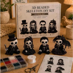 🔥【Oferta especial por tiempo limitado】🧵✨Kit de manualidades: esqueleto 3D con cuentas