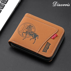 🔥🔥【50%OFF】Nueva y elegante cartera corta con cremallera de estilo retro para hombre.