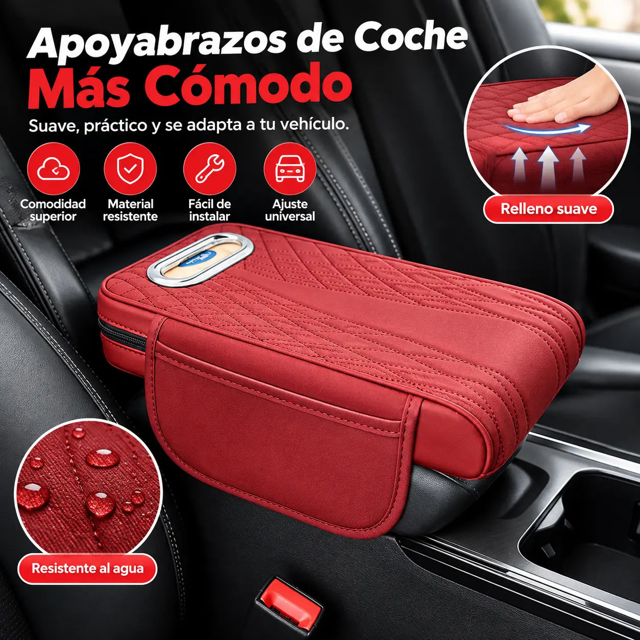 🚗👜Caja de almacenamiento multifuncional para coche 3 en 1 de piel.