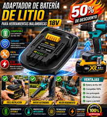⚡Adaptador de batería de litio para herramientas de batería de 18 V
