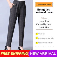 🔥Compre 1 y obtenga 1 gratis🔥【45-90 KG】 Nuevos pantalones casuales rectos de felpa para mujer de otoño e invierno, cintura alta