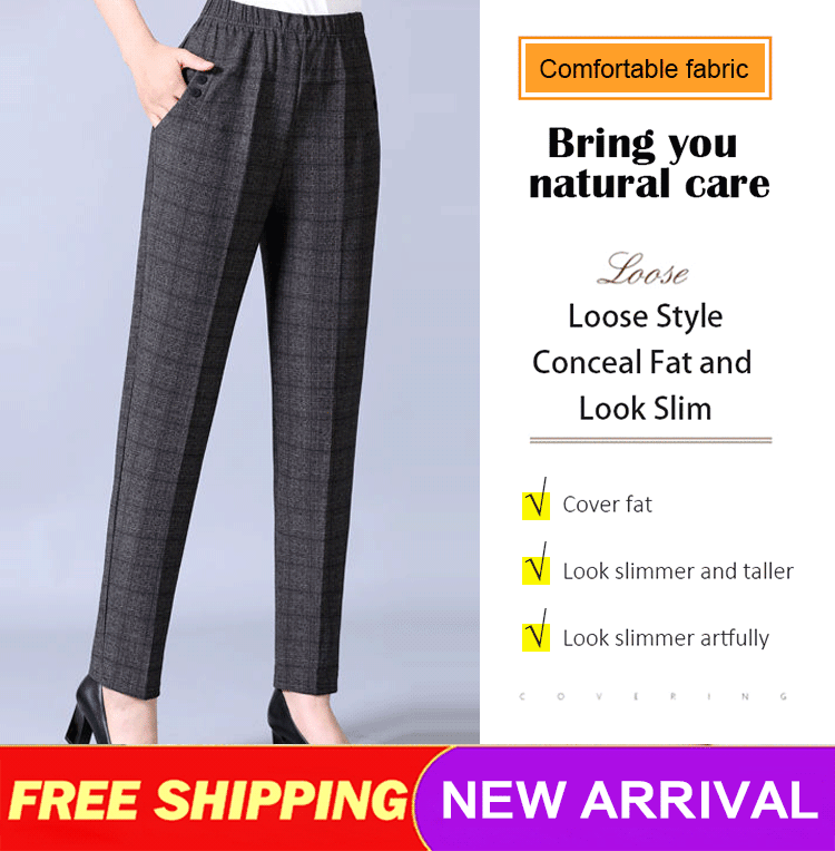 🏆🔥【45-90 kg】Nuevos pantalones rectos de talle alto para mujer, la elección perfecta para otoño e invierno