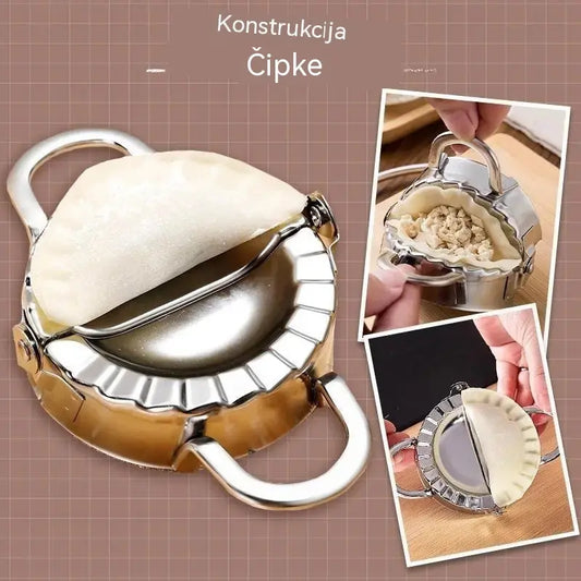 🥟Rezač 8,5 cm + kalup za knedle 8,5 cm✨ Domaće knedle sa savršenim završetkom za nekoliko minuta!✨ Nehrđajući čelik prehrambene kvalitete