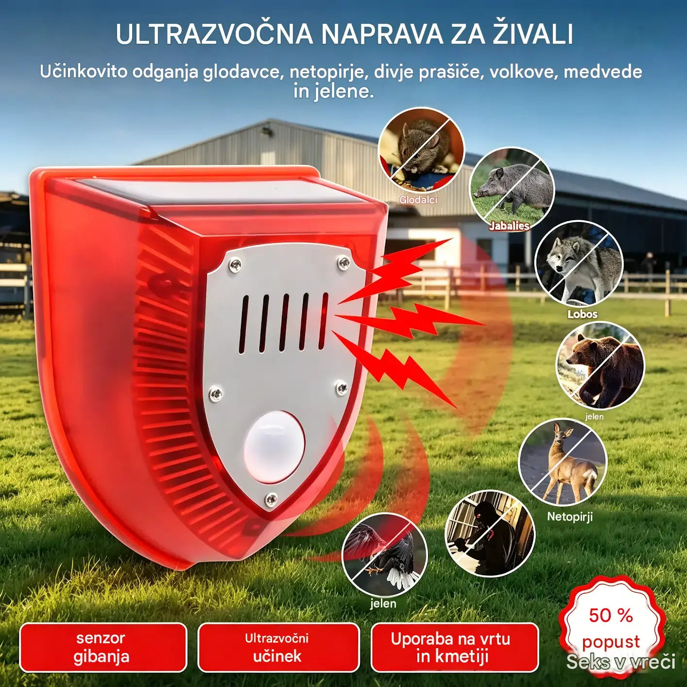 👏👏【✨Kupite eno, dobite eno brezplačno】Solarna varnostna alarmna lučka
