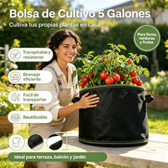 🌱【Paquete de 5】🌿Bolsas de cultivo de 5 galones — Macetas de tela transpirable de alta resistencia con asas🧺🏡
