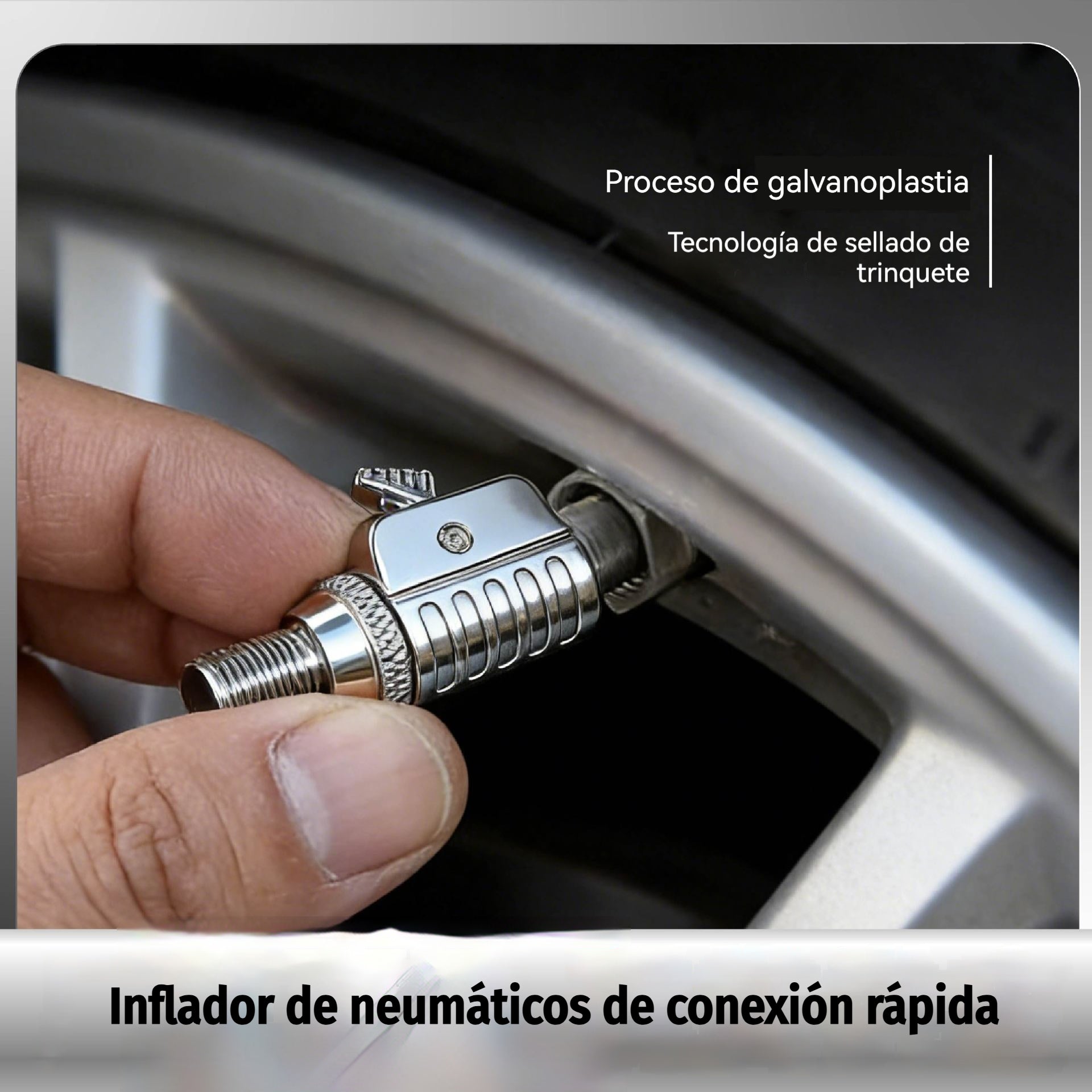 🚛🚗🏍️🚲Inflador de neumáticos de conexión rápida: adaptador para bombas de aire de automóviles, camiones, vehículos recreativos y bicicletas.