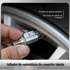 🚛🚗🏍️🚲Inflador de neumáticos de conexión rápida: adaptador para bombas de aire de automóviles, camiones, vehículos recreativos y bicicletas.