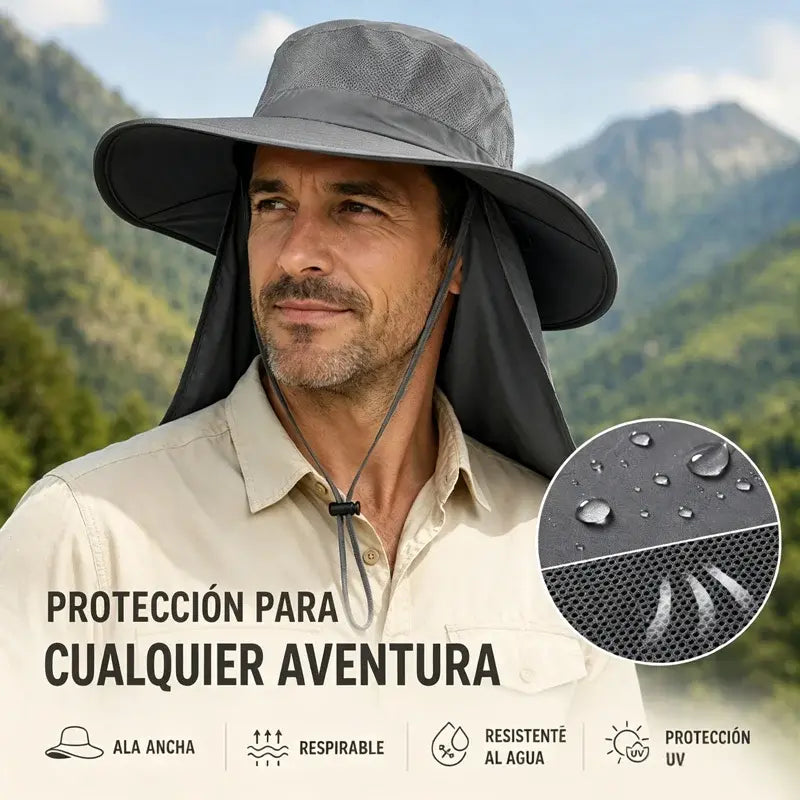 🧢🌿 Sombrero Pescador de Ala Ancha – Ligero, Transpirable y con Protección UV para Senderismo y Pesca ☀️🏔️