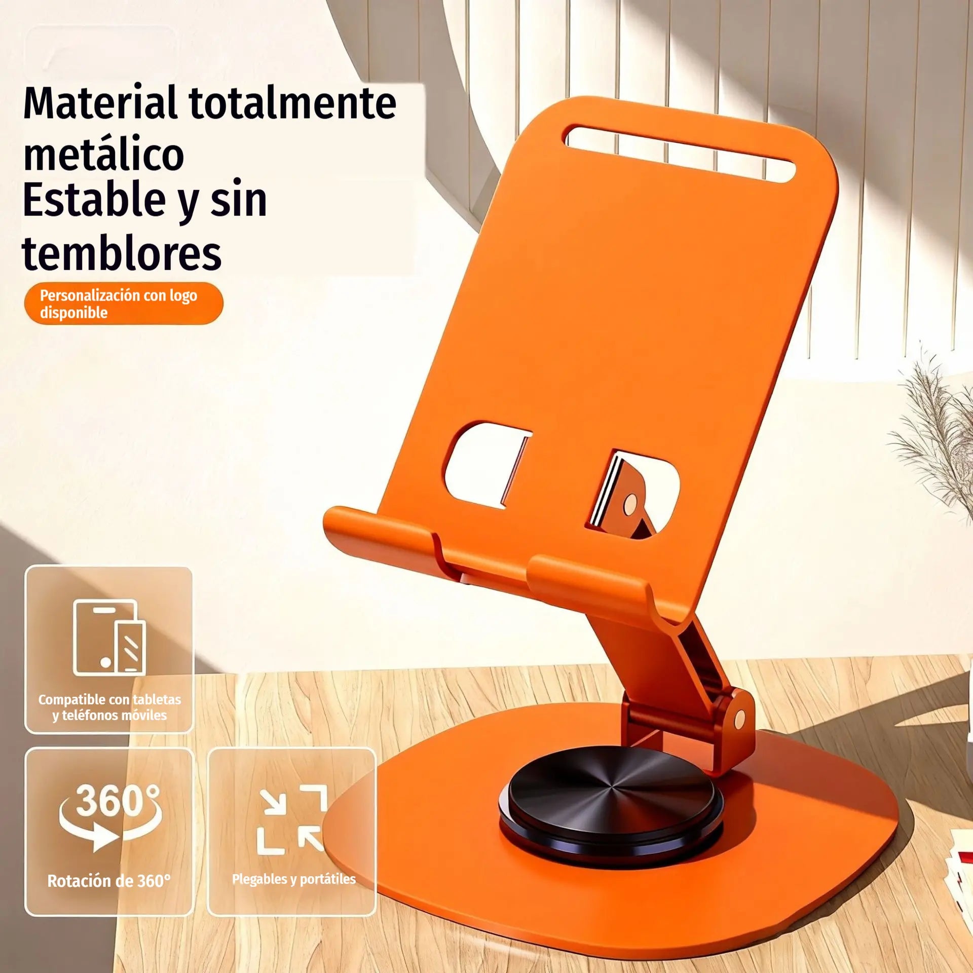 📢📢 50 % de descuento ✨ Soporte premium para teléfono móvil, totalmente metálico – base de escritorio con rotación de 360°
