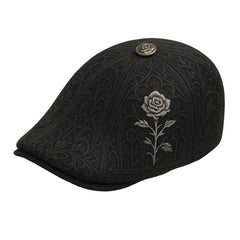 🔥☠️🌹Boina de calavera y rosa estilo gótico