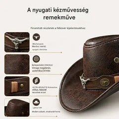 🤠Élvezze az 50% kedvezményt most! 🌟Retro széles karimájú cowboykalap kapucnipánttal - Kopott western stílusú fedora