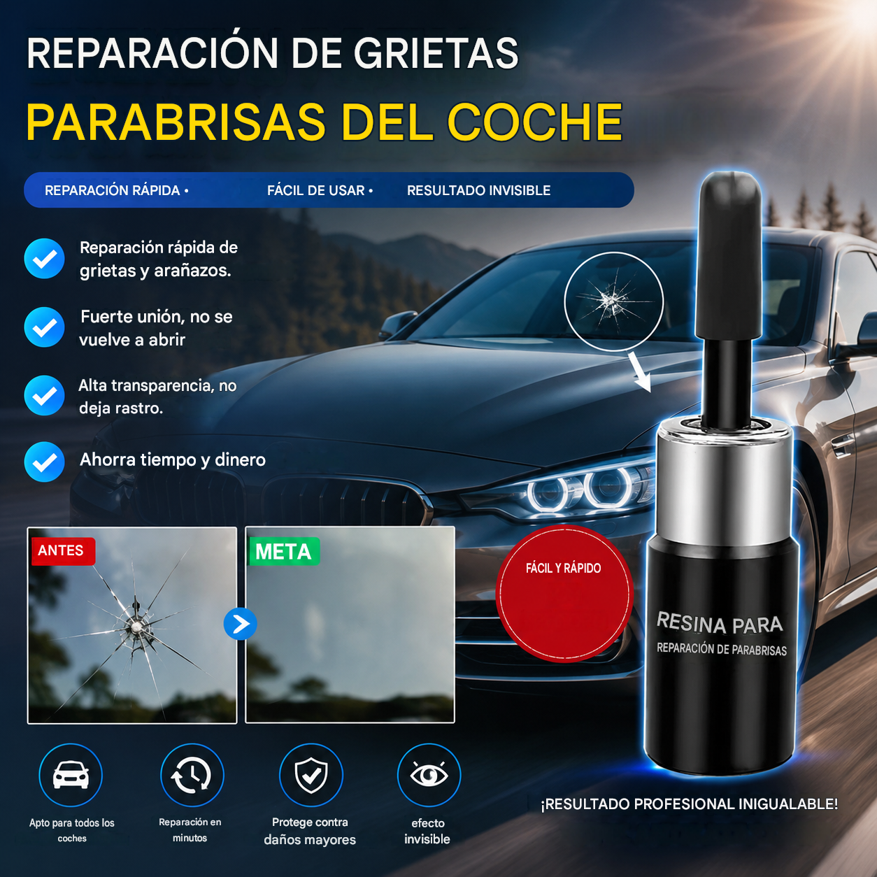 🔥【Compra uno y llévate otro gratis】🚗 Líquido reparador de grietas, adhesivo para eliminar arañazos y fisuras