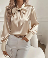 😍💕Camisa de seda de moda otoño e invierno 2025, estilo elegante.