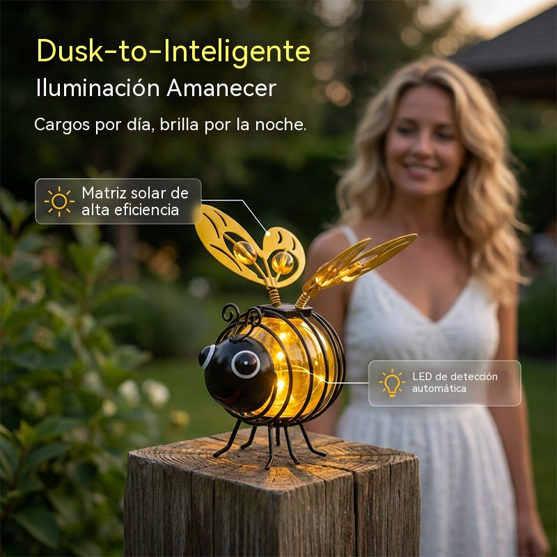 🌙🍃Lámpara solar colgante con forma de abeja: luz ámbar cálida, sin parpadeos, ideal para fiestas en el jardín, acampadas o habitaciones infantiles 🌞🌜