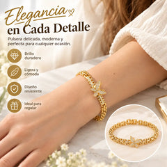 🦋 ¡Ahorra un 50%! ✨ Pulsera de mariposa de oro de 18 quilates: eslabones delicados, acabado elegante ✨