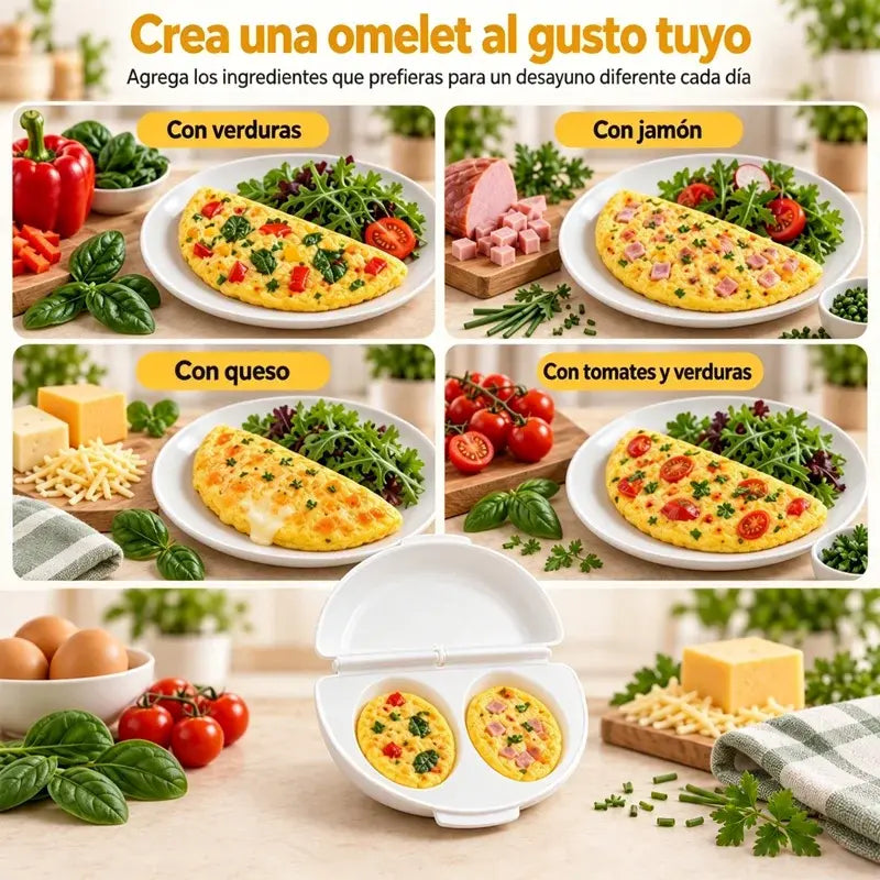 🍳【2 unidades】✨ Molde para Cocinar Huevos en Microondas – Diseño Desmontable de Doble Compartimento, Material Antiadherente de Grado Alimenticio, Ideal para Huevos Poché y Fritos, la Opción Rápida para el Desayuno 🥚