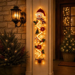 🎄 Božični okraski za vrata MerryCascade z osvetlitvijo | 6 prazničnih dizajnov, topla svetloba, 3D detajli in navpični dizajn, ki prihrani prostor ✨