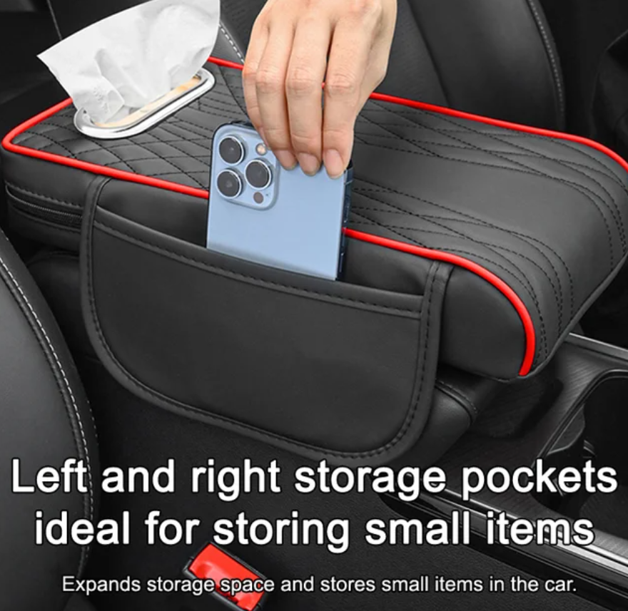 🚗Caja de almacenamiento multifuncional para coche 3 en 1 de piel👜