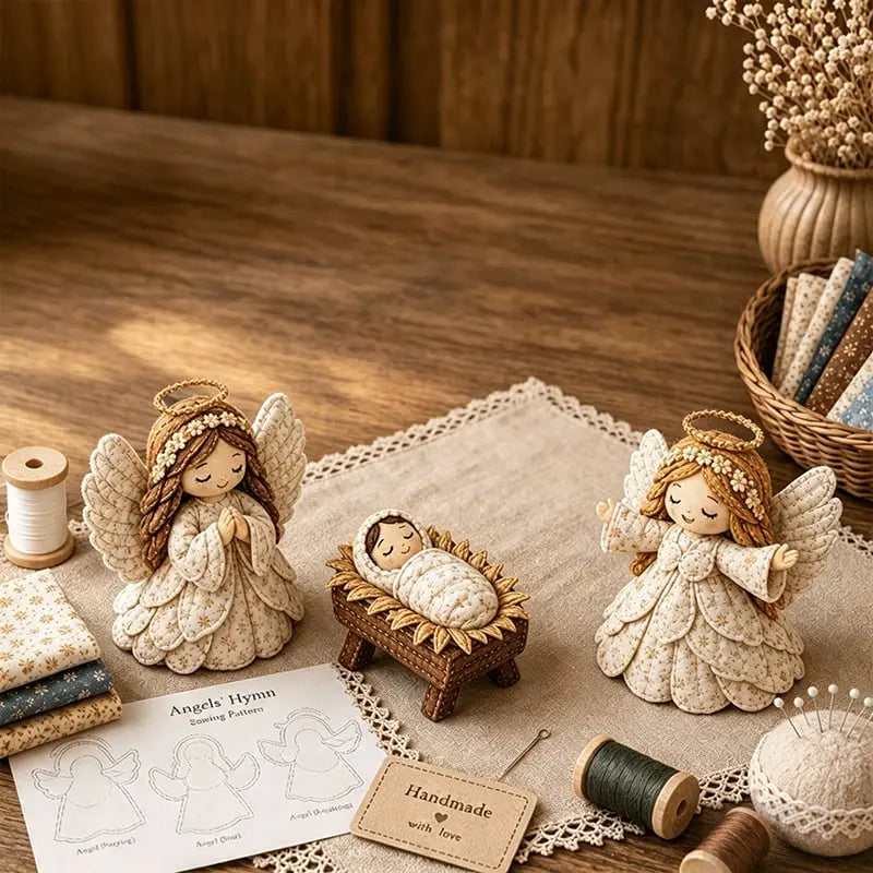 ✨ Kit de costura para hacer un belén de patchwork (incluye materiales de costura)