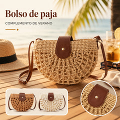 👜 ¡Pago contra entrega! ✨ Bolso bandolera tejido estilo boho, elaborado a mano, correa regulable y muy ligero ✨