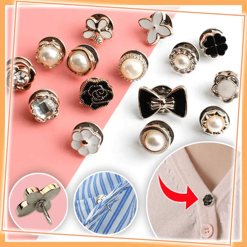 💖【40 PCS】 Botón decorativo anti-descuido para ropa, ajustable y elegante