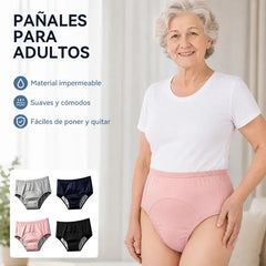 【¡Compra 2 y llévate 1 gratis!】3 unidades a 29 euros🩲 Bragas Antifugas Lavables para Adultos | Ropa Interior de Algodón Transpirable y Absorbente | Protección Reutilizable y Eficaz para la Incontinencia Leve 💧🌿♻️