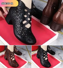 💕【30% OFF】【35-41】 Tacones altos casuales de cuero desnudo para mujer