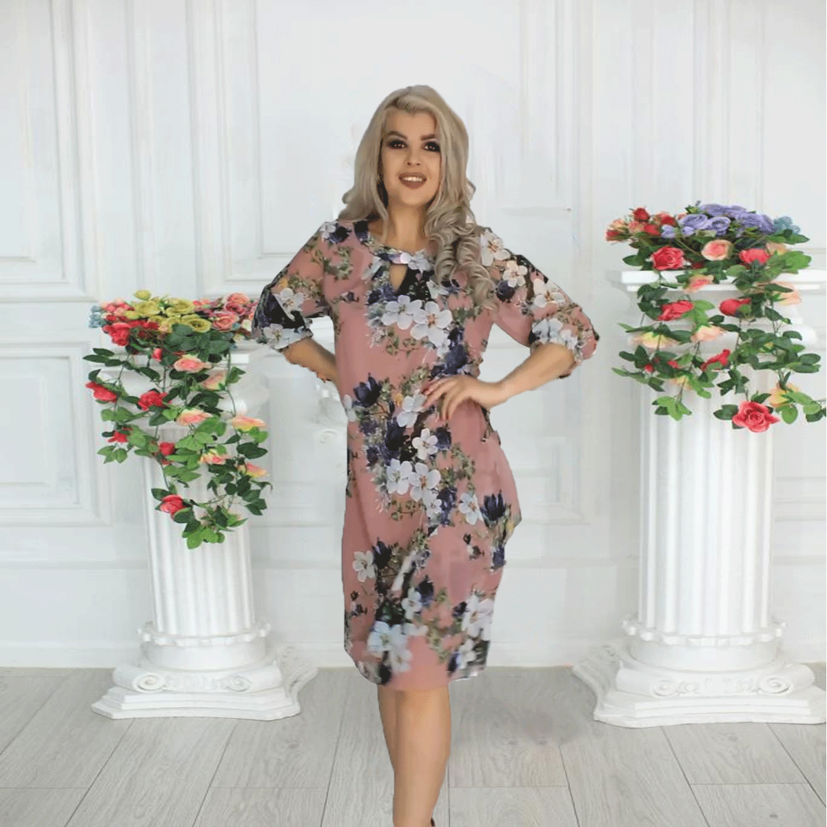 【S-5XL】💥Nuevo vestido de gasa estampado elegante de moda