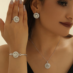💖🔥【Anillo + Pulsera + Pendientes + Collar】✨Conjunto de joyas de estilo bohemio, creativo y único, de estilo minimalista.