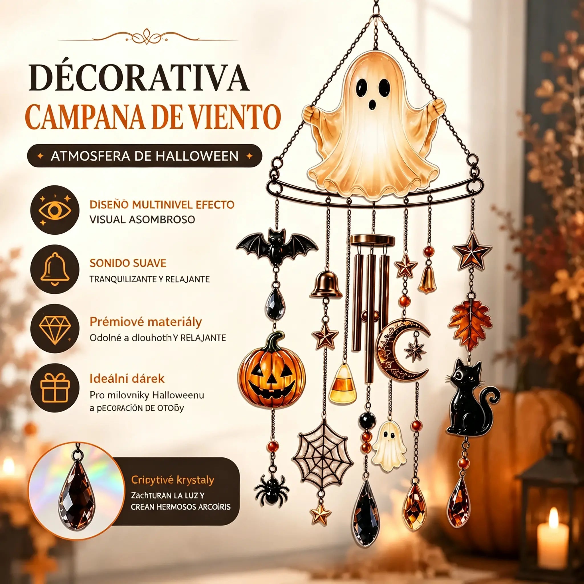 Oferta anticipada de Halloween: ¡Disfruta de un 49% de descuento en campanillas de viento!