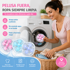 🌀6 piezas 25€✨ Filtro Flotante para Lavadora – Atrapa Pelusas, Cabellos y Pelos de Mascota en Cada Lavado 🧺