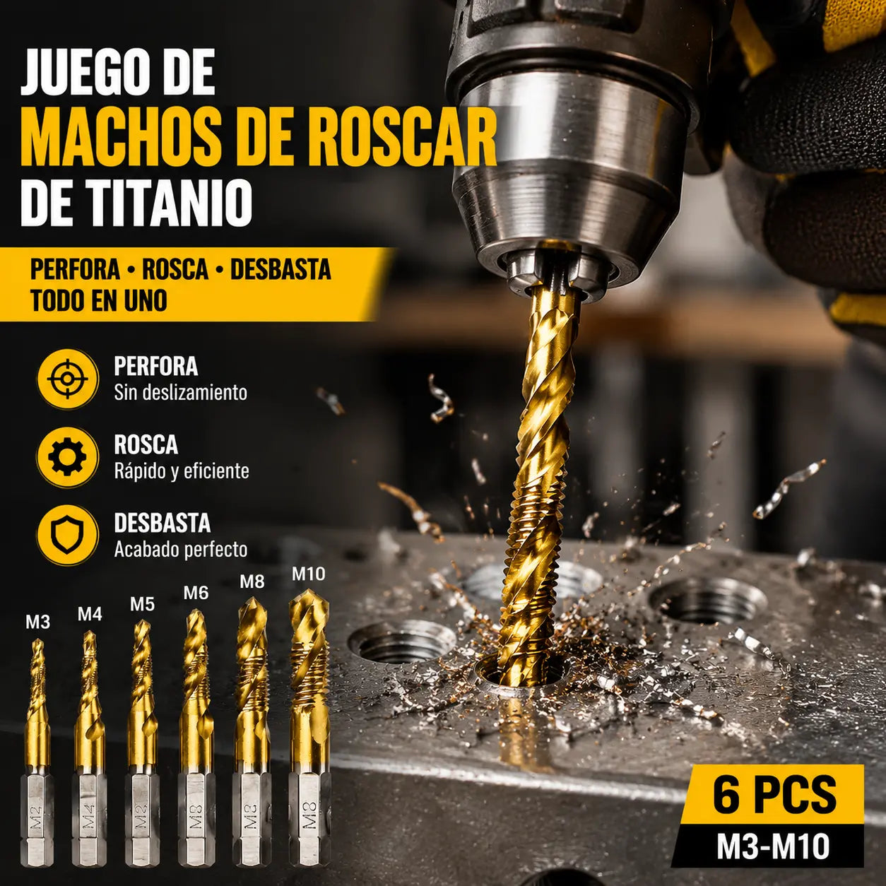 【Compra 6 y obten 6 gratis（12 piezas）】 Juego de brocas multiusos