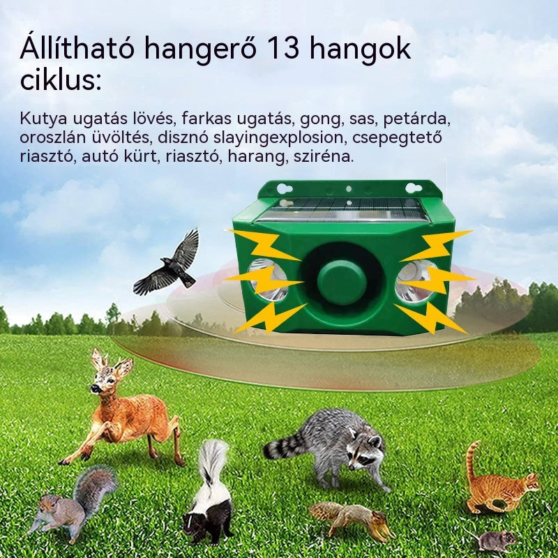 ✨🐅Napenergiás ultrahangos vadriasztó