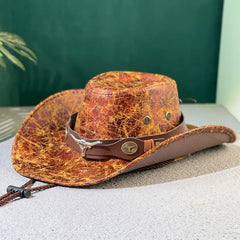 🤠Élvezze az 50% kedvezményt most! 🌟Retro széles karimájú cowboykalap kapucnipánttal - Kopott western stílusú fedora