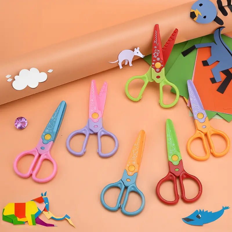 🥰【6 piezas - 6 formas diferentes】✂️🌈Tijeras de seguridad para niños (para proyectos de bricolaje)