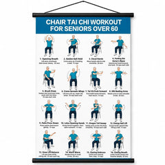 Póster de ejercicios de Tai Chi para personas mayores